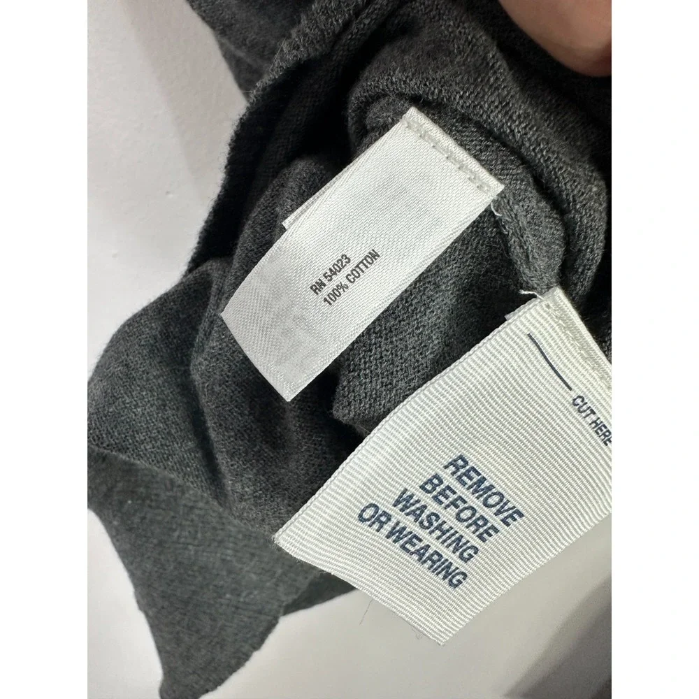 Gap Superfine Pullover Sweater Cotton Gray V Neck  Minimalist Womens Size XS nwt